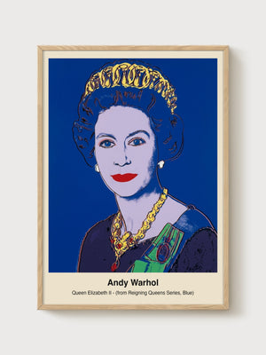 Andy Warhol Queen Elizabeth II Poster poster in oak frame