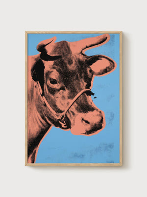 Andy Warhol Cow Poster poster in oak frame
