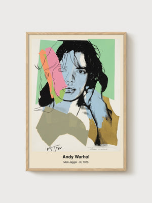 Andy Warhol Mick Jagger Poster poster in oak frame