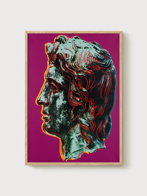 Andy Warhol Alexander The Great Pink poster in oak frame