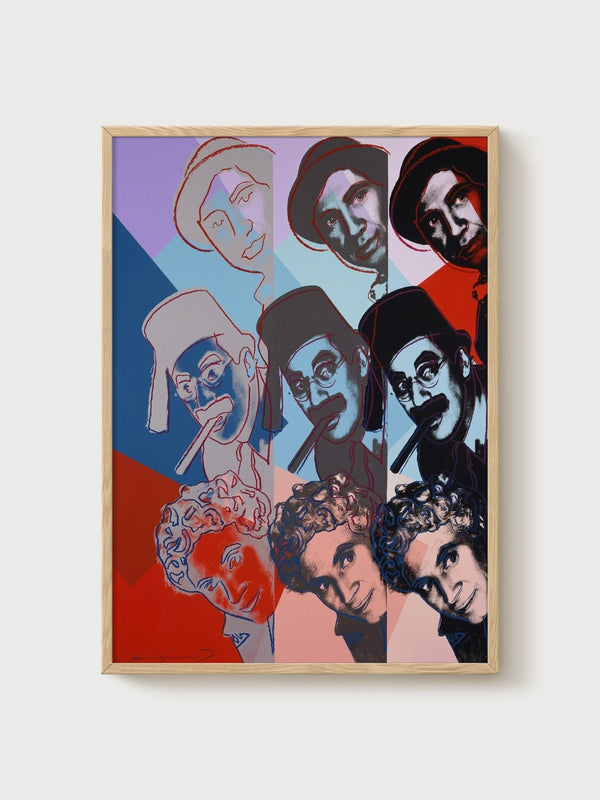 Andy Warhol Marx Brothers 232 poster in oak frame