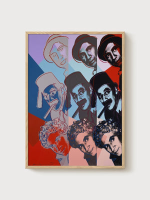 Andy Warhol Marx Brothers 232 poster in oak frame