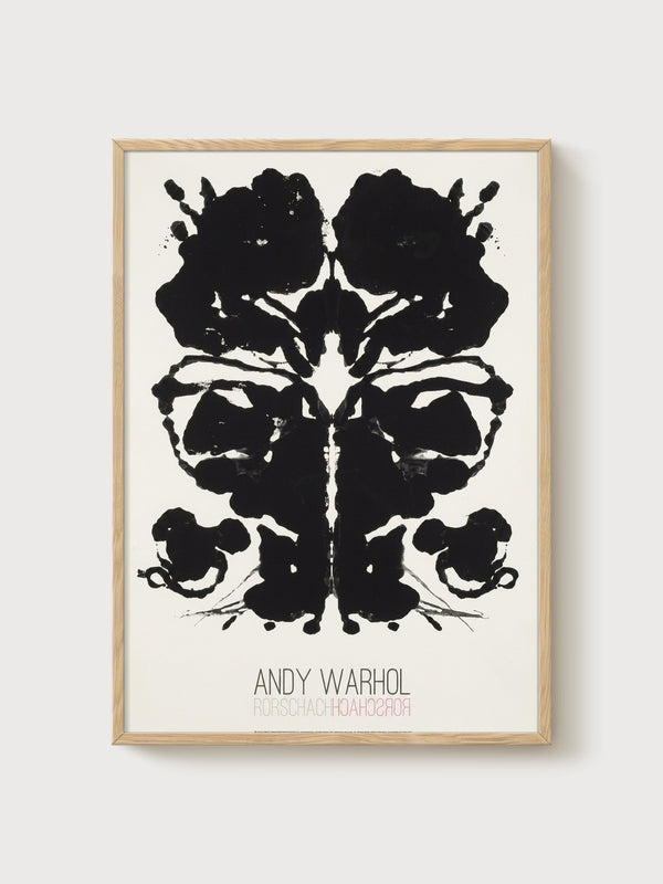 Andy Warhol Rorschach Ink Blot poster in oak frame