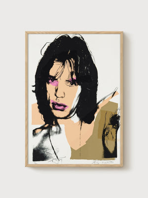 Andy Warhol Mick Jagger Print poster in oak frame