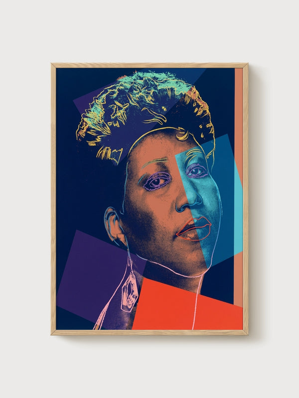 Andy Warhol Aretha Franklin Poster poster in oak frame