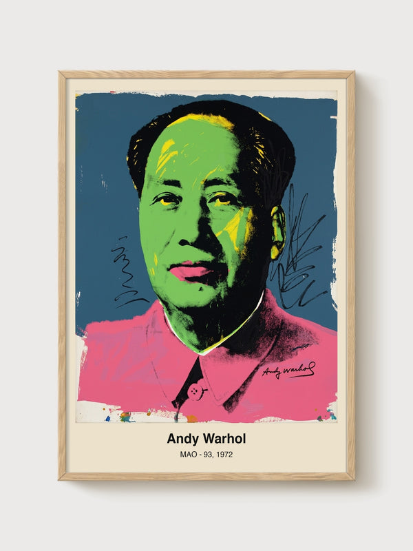 Andy Warhol Mao 93 Poster poster in oak frame