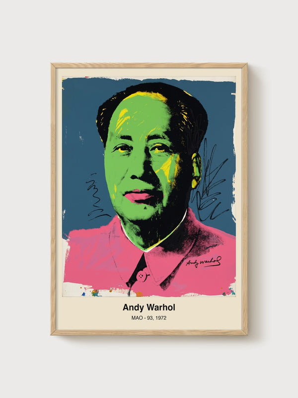 Andy Warhol Mao 93 Poster poster in oak frame