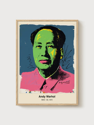 Andy Warhol Mao 93 Poster poster in oak frame