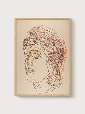 Andy Warhol Alexander The Great Print poster in oak frame