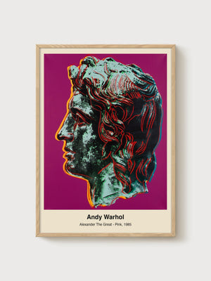 Andy Warhol Alexander The Great Pink poster in oak frame