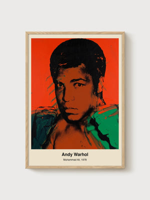 Andy Warhol Muhammad Ali Poster poster in oak frame