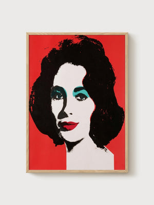Andy Warhol Liz 1964 Print poster in oak frame