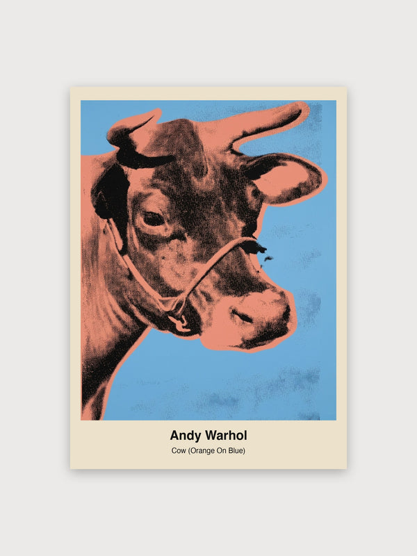 Cow (Orange On Blue) - Digital Download
