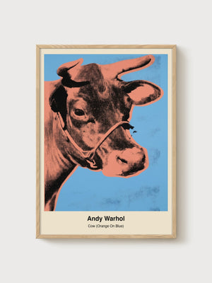 Andy Warhol Cow Poster poster in oak frame
