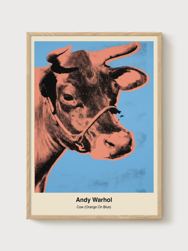 Andy Warhol Cow Poster poster in oak frame