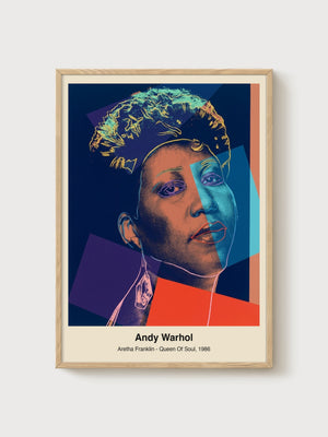Andy Warhol Aretha Franklin Poster poster in oak frame