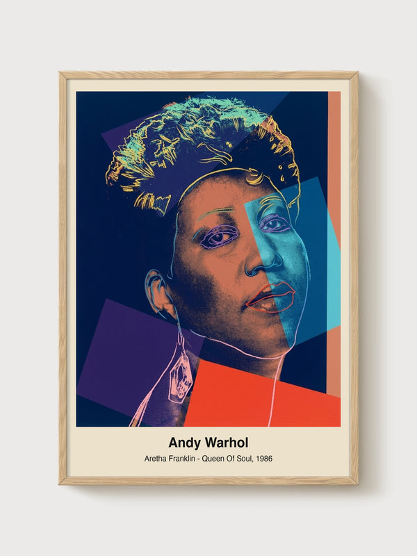 Andy Warhol Aretha Franklin Poster poster in oak frame