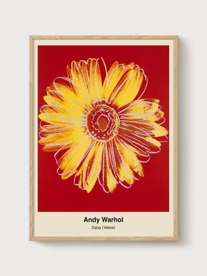 Andy Warhol Daisy Yellow Print poster in oak frame