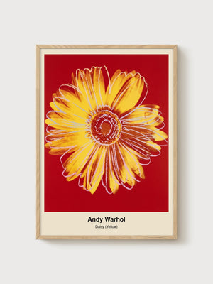 Andy Warhol Daisy Yellow Print poster in oak frame