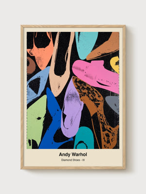 Andy Warhol Diamond Dust Shoes Poster poster in oak frame