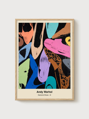 Andy Warhol Diamond Dust Shoes Poster poster in oak frame