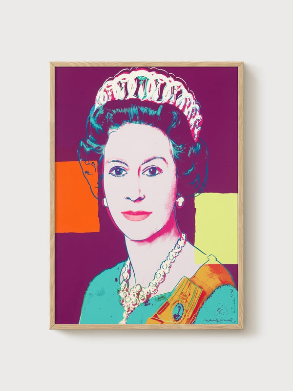 Andy Warhol Queen Elizabeth II Poster poster in oak frame