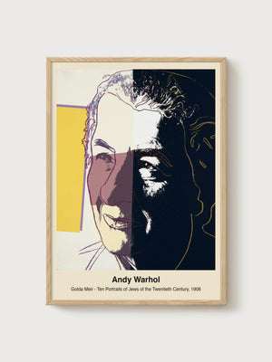 Andy Warhol Golda Meir Portrait Painting poster in oak frame