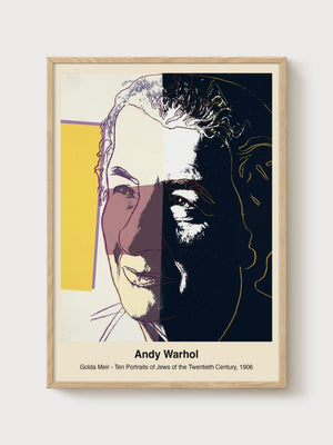 Andy Warhol Golda Meir Portrait Painting poster in oak frame