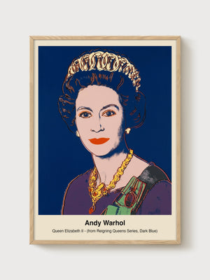 Andy Warhol Queen Elizabeth II Poster poster in oak frame