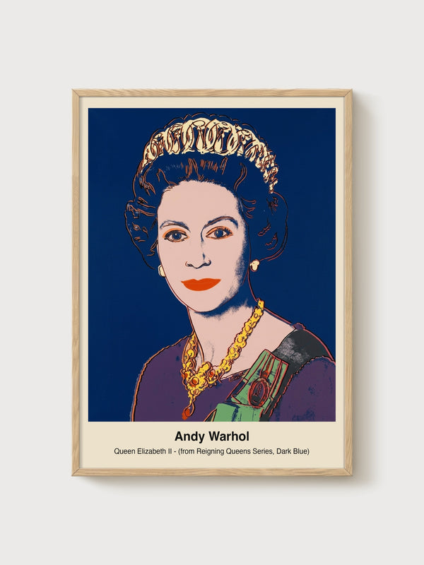 Andy Warhol Queen Elizabeth II Poster poster in oak frame