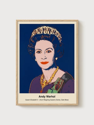 Andy Warhol Queen Elizabeth II Poster poster in oak frame