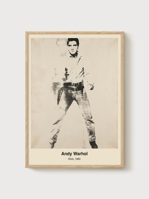 Andy Warhol Elvis Poster poster in oak frame