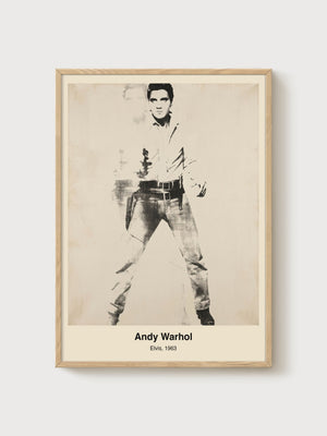 Andy Warhol Elvis Poster poster in oak frame