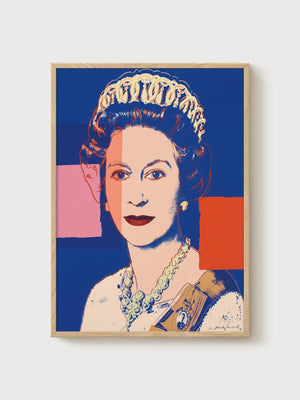 Andy Warhol Queen Elizabeth II Print poster in oak frame