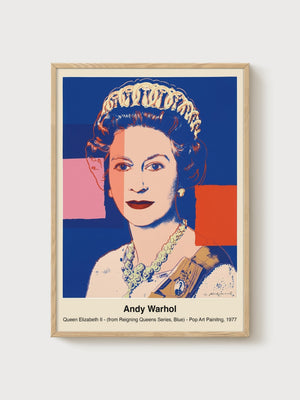 Andy Warhol Queen Elizabeth II Print poster in oak frame