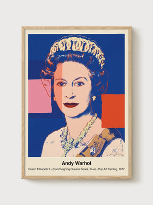 Andy Warhol Queen Elizabeth II Print poster in oak frame