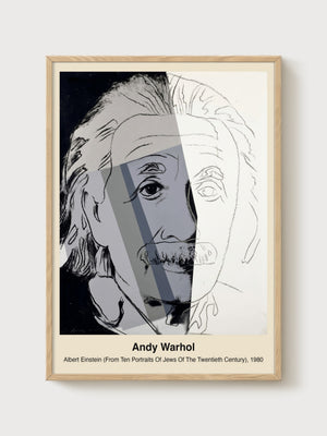 Andy Warhol Albert Einstein Poster poster in oak frame