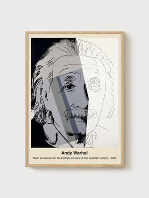 Andy Warhol Albert Einstein Poster poster in oak frame