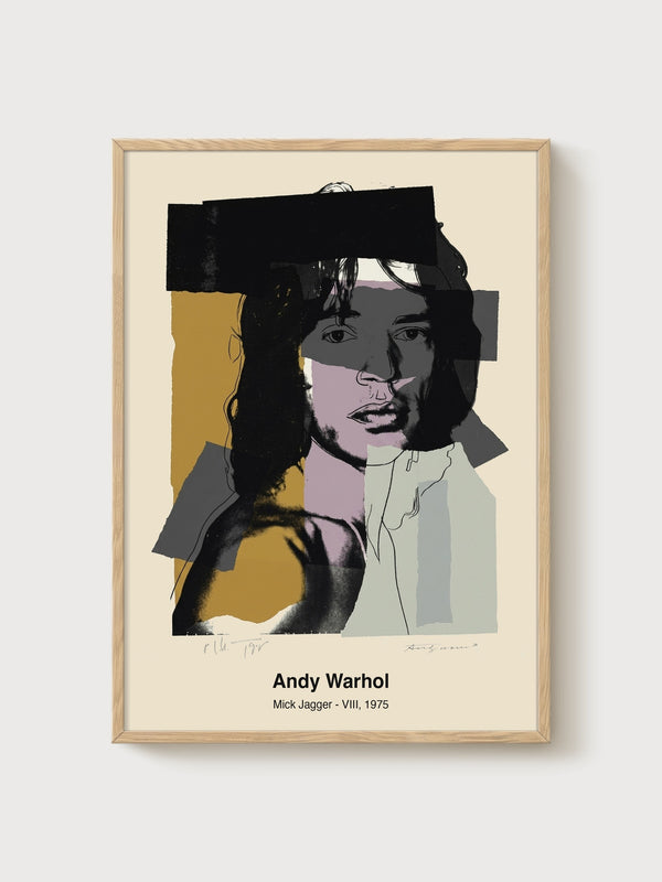 Andy Warhol Mick Jagger Poster poster in oak frame