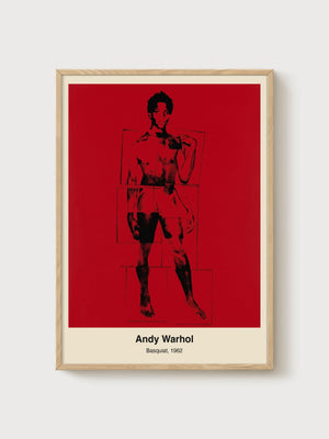 Andy Warhol Basquiat Portrait poster in oak frame