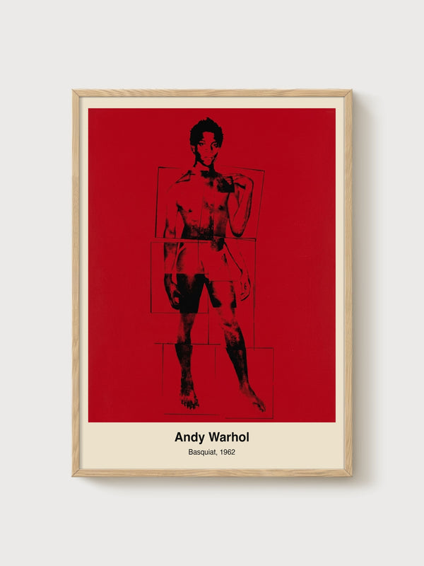 Andy Warhol Basquiat Portrait poster in oak frame