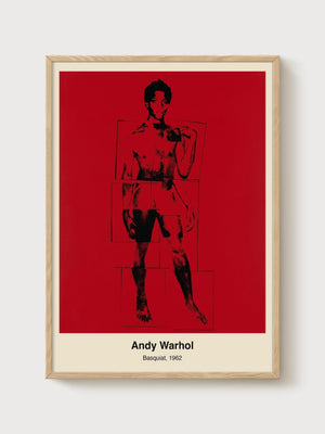Andy Warhol Basquiat Portrait poster in oak frame