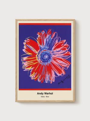 Andy Warhol Daisy Blue Print poster in oak frame