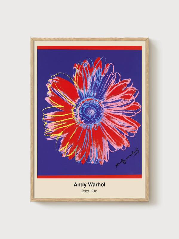 Andy Warhol Daisy Blue Print poster in oak frame