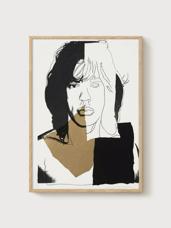 Andy Warhol Mick Jagger IX Poster poster in oak frame