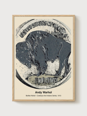 Andy Warhol Buffalo Nickel Poster poster in oak frame