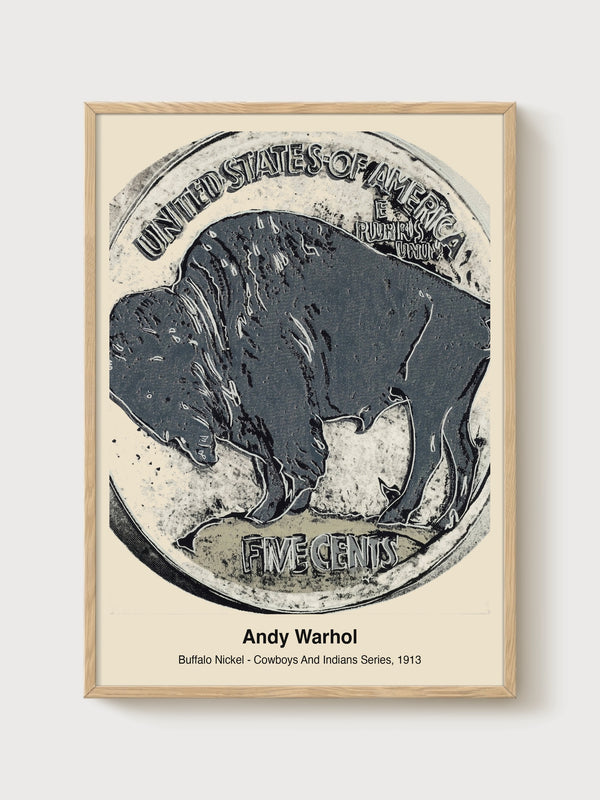 Andy Warhol Buffalo Nickel Poster poster in oak frame