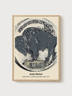Andy Warhol Buffalo Nickel Poster poster in oak frame