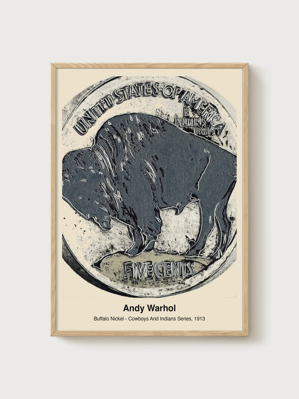 Andy Warhol Buffalo Nickel Poster poster in oak frame
