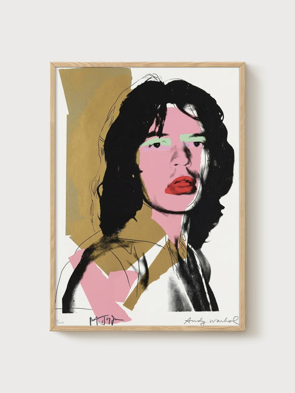 Andy Warhol Mick Jagger Poster poster in oak frame